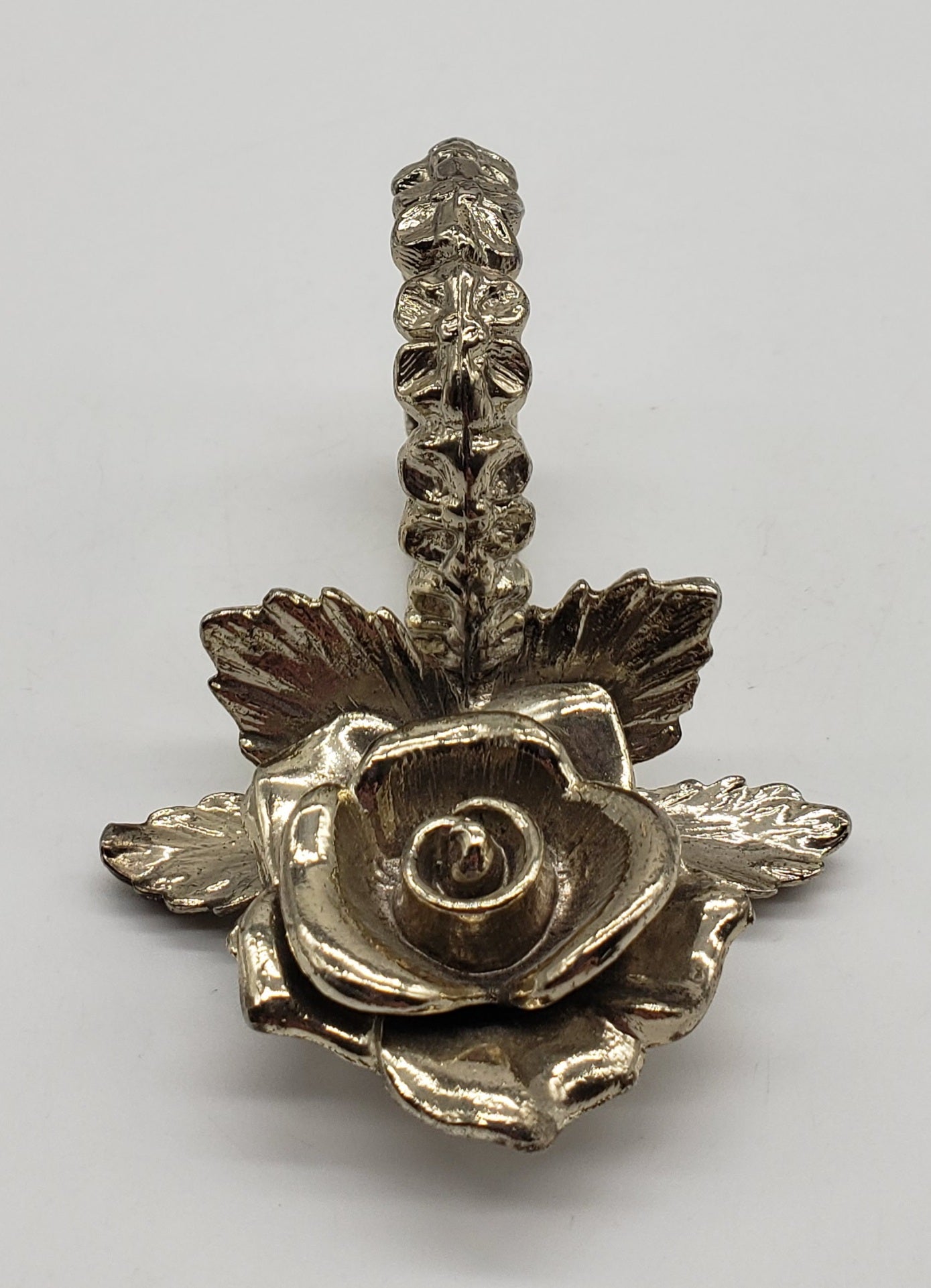 Silver Plated Rose Design Napkin Rings Place Card Holder