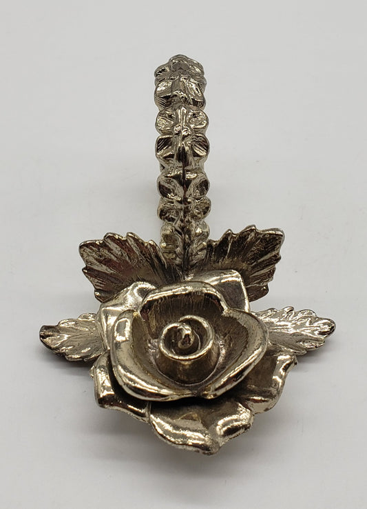 Silver Plated Rose Design Napkin Rings Place Card Holder