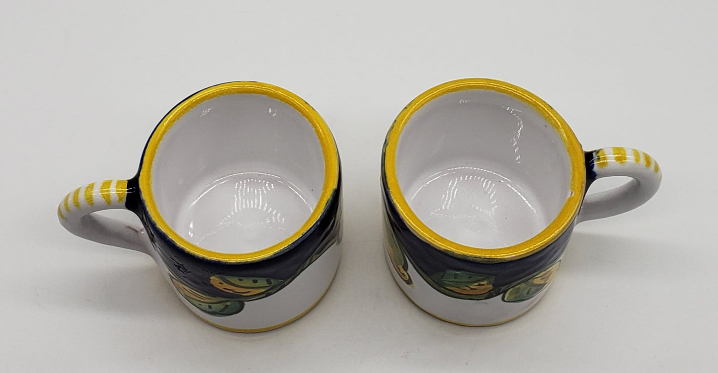 Italian Pottery Dip a Mano Orvieto Limoncello Mugs