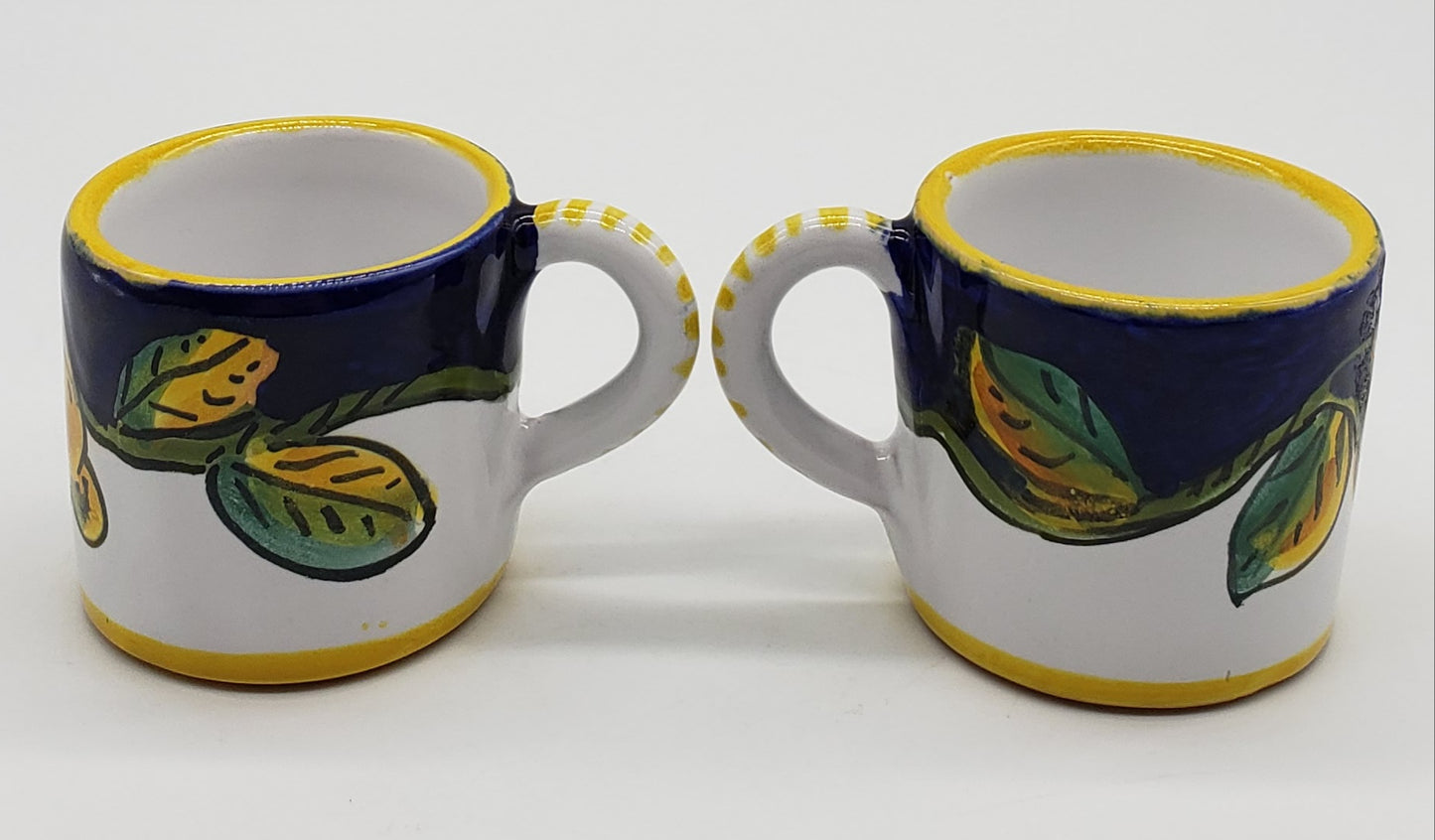 Italian Pottery Dip a Mano Orvieto Limoncello Mugs