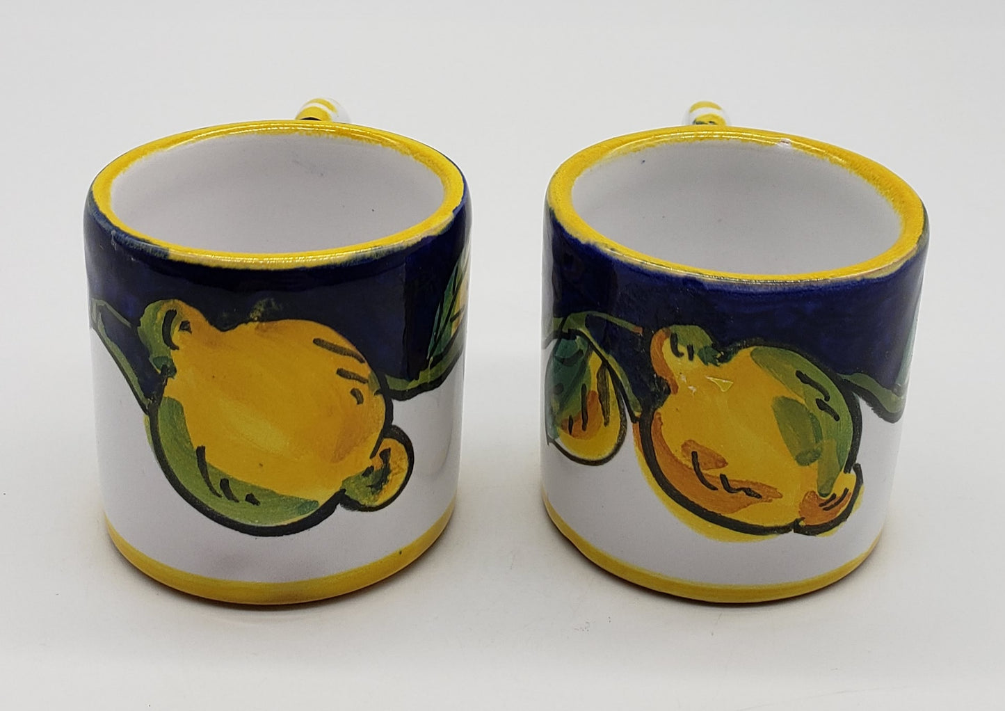 Italian Pottery Dip a Mano Orvieto Limoncello Mugs
