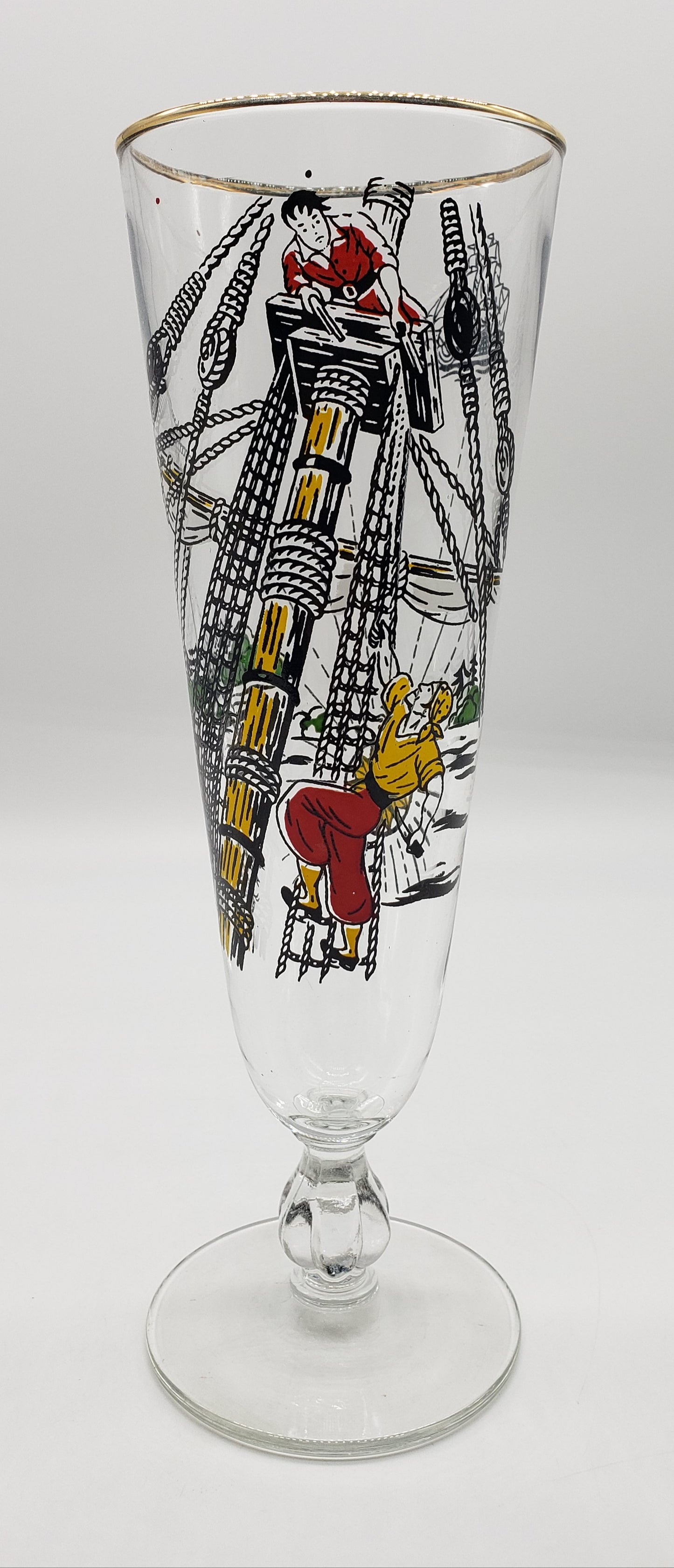 Treasure Island Pirate Ship Pilsner Beer Glass