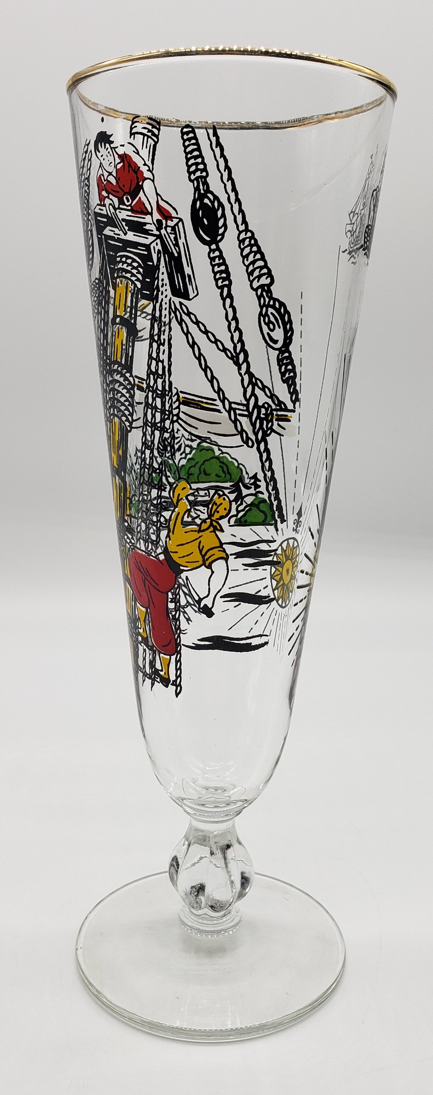 Treasure Island Pirate Ship Pilsner Beer Glass