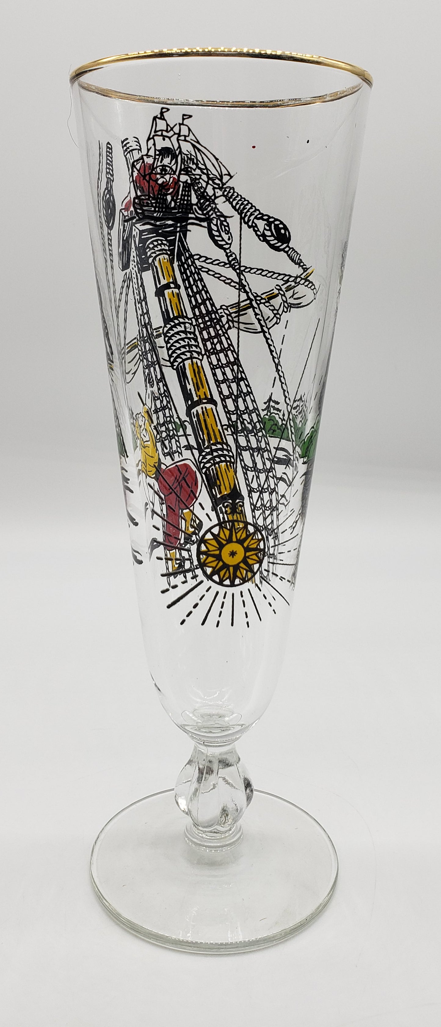Treasure Island Pirate Ship Pilsner Beer Glass