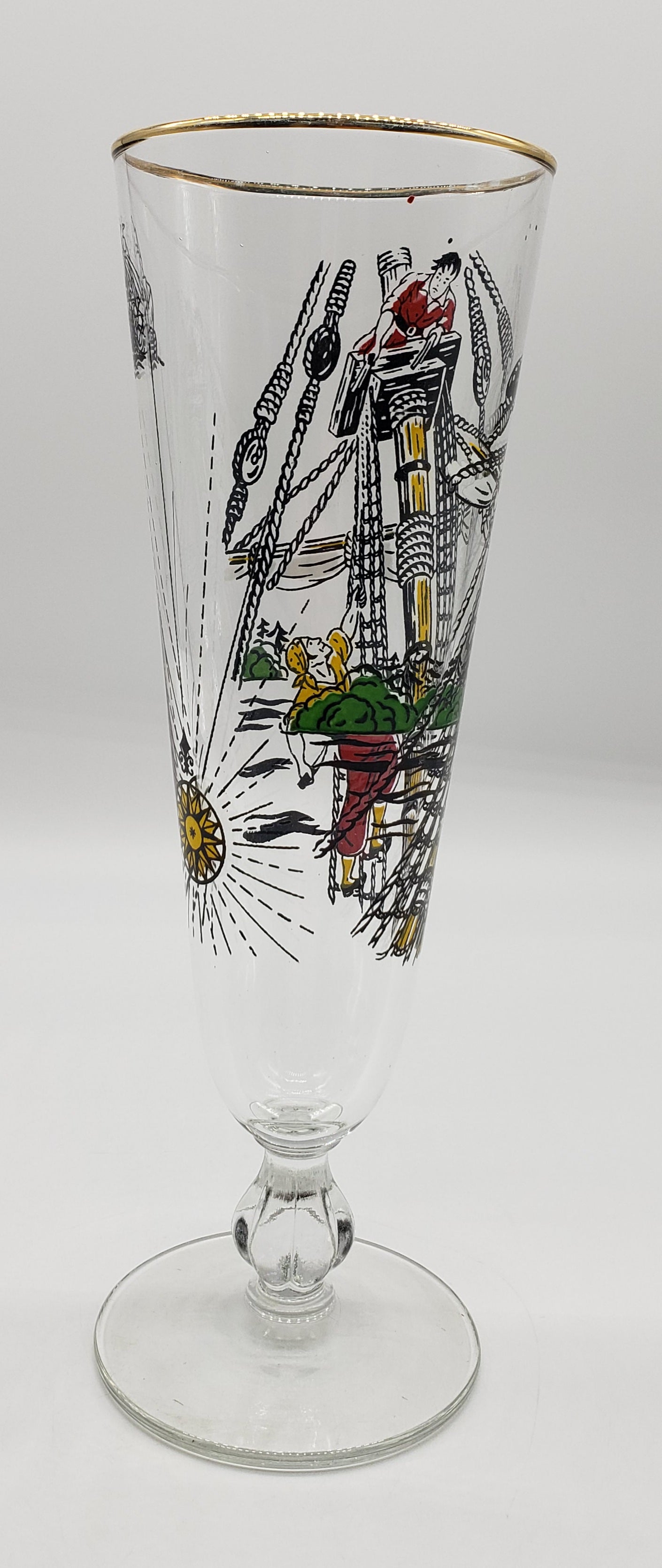 Treasure Island Pirate Ship Pilsner Beer Glass