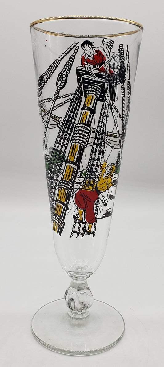 Treasure Island Pirate Ship Pilsner Beer Glass