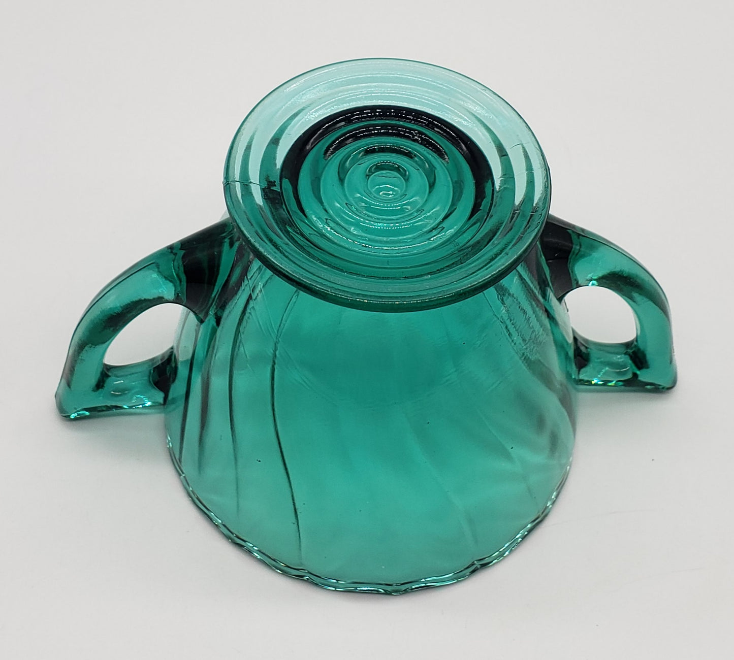 Ultra Marine / Teal Swirl Footed Sugar