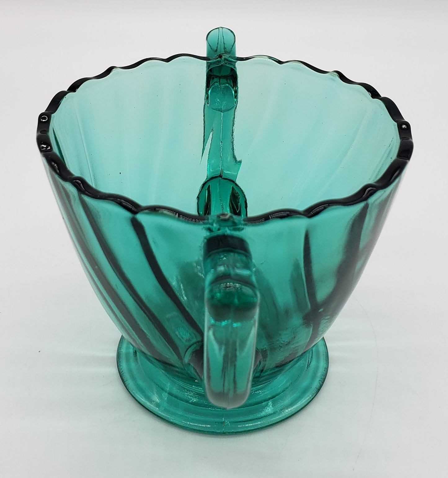 Ultra Marine / Teal Swirl Footed Sugar
