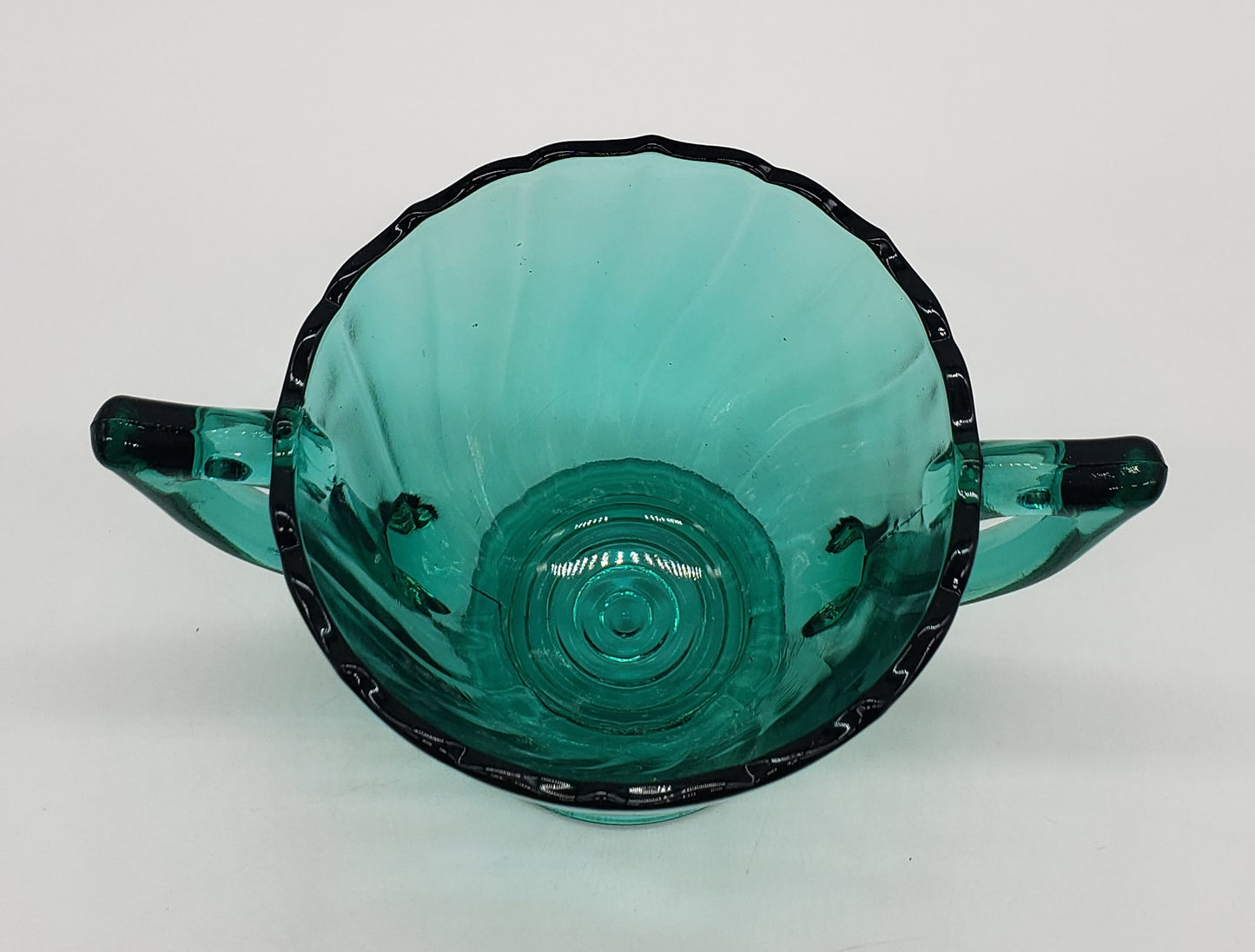 Ultra Marine / Teal Swirl Footed Sugar
