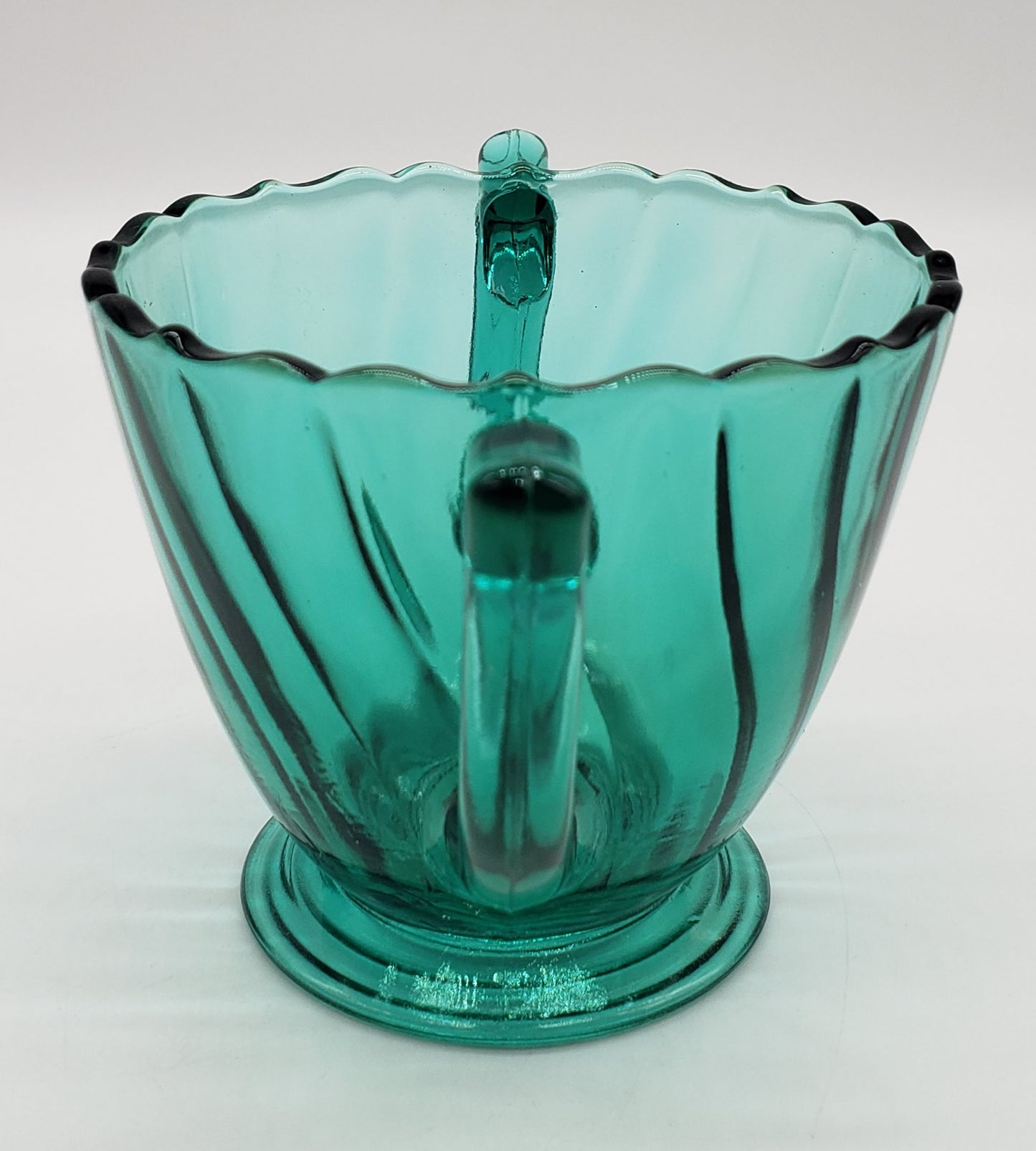 Ultra Marine / Teal Swirl Footed Sugar