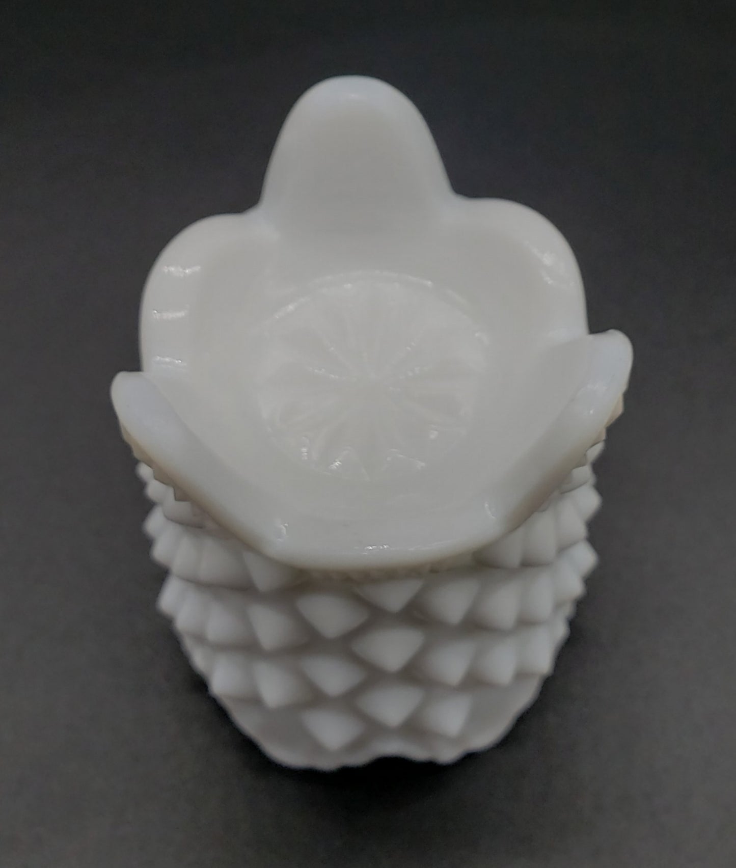 Fenton White Hobnail Milk Glass Footed Toothpick Holder