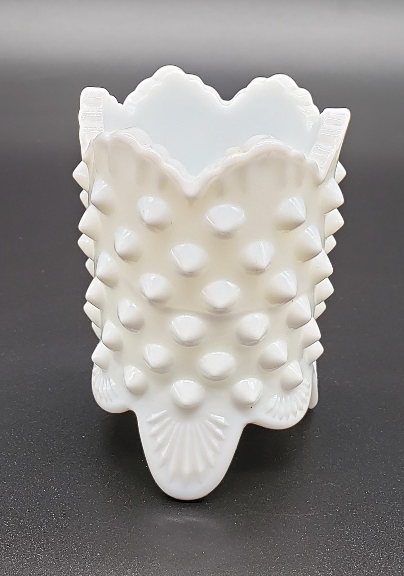Fenton White Hobnail Milk Glass Footed Toothpick Holder