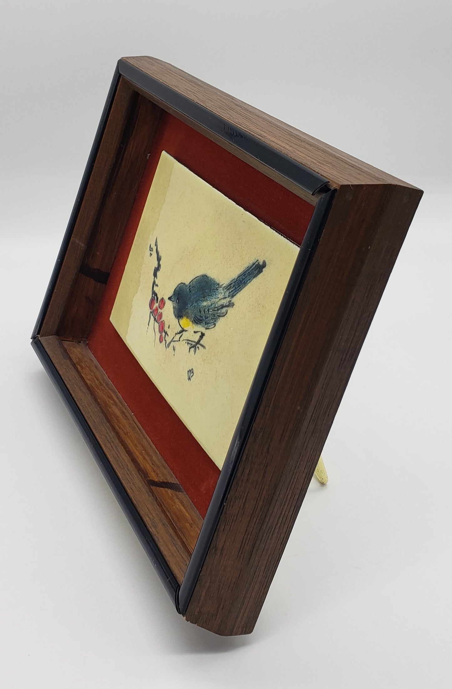 Blue Bird Art Tile Shadow Box Framed