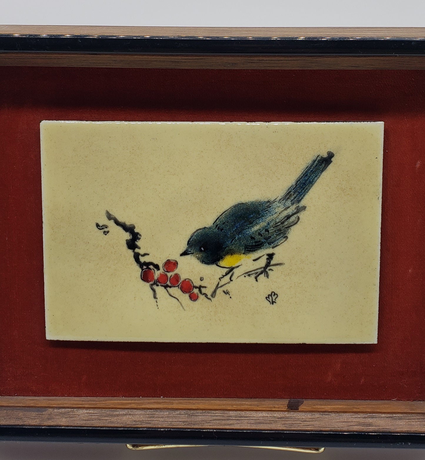 Blue Bird Art Tile Shadow Box Framed