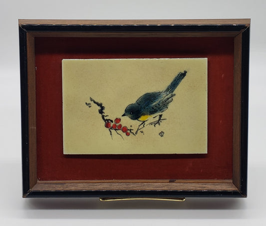 Blue Bird Art Tile Shadow Box Framed