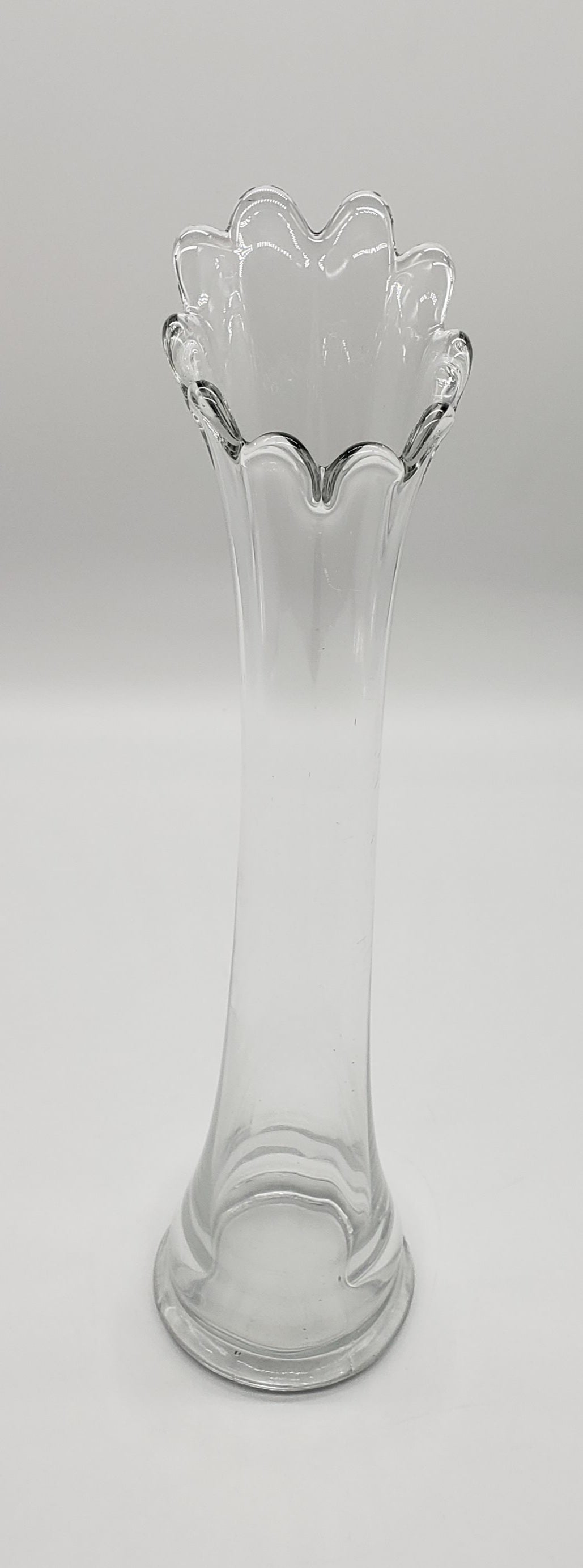 Vintage Clear Stretch Glass Vase