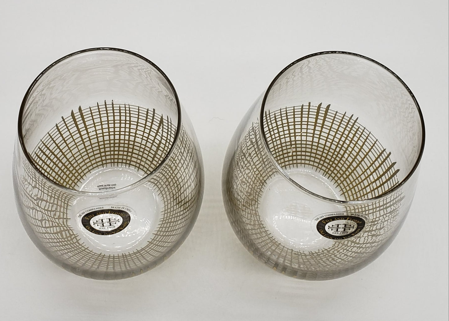 Fitz and Floyd stemless goblets