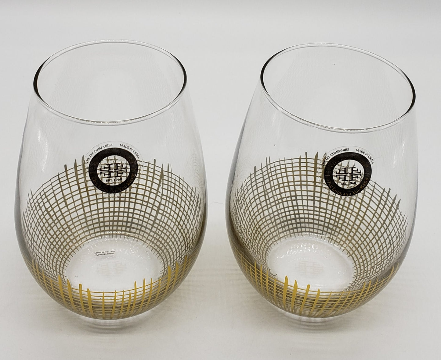 Fitz and Floyd stemless goblets