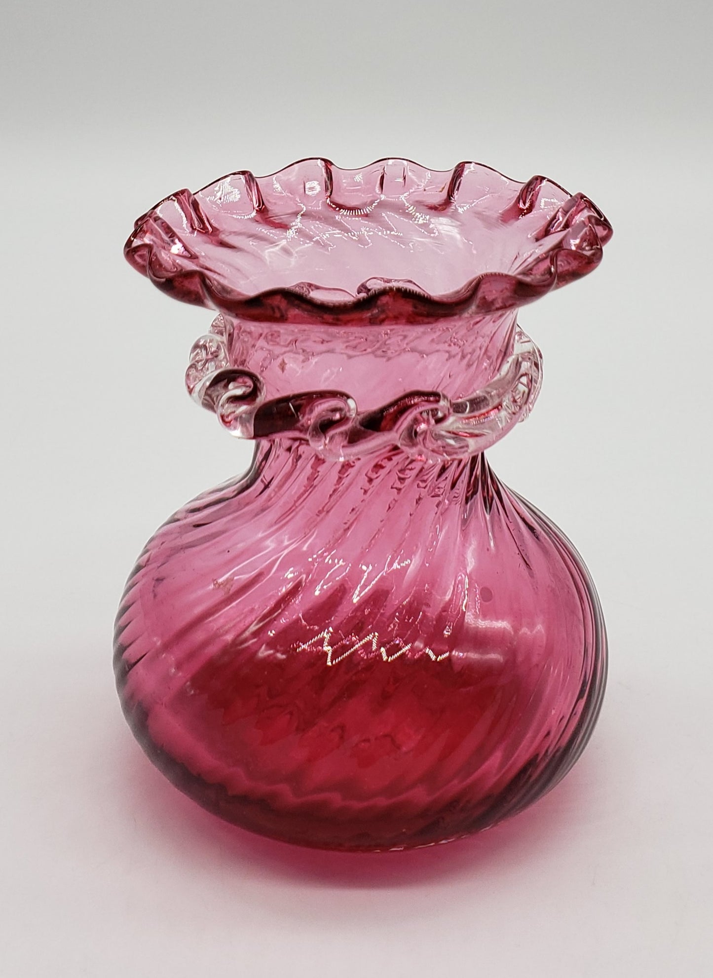 Cranberry Glass Vase From Pilgram Glass