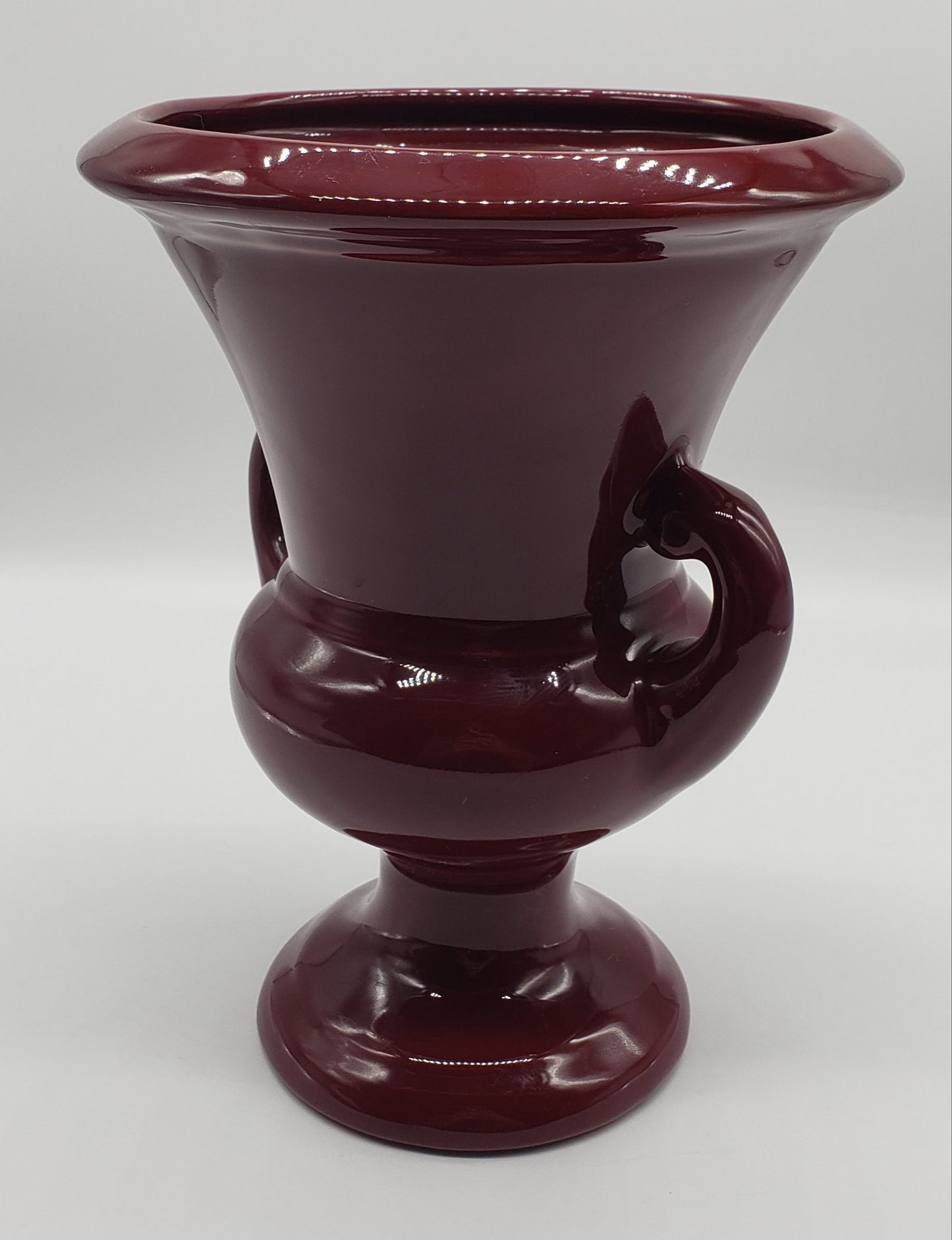 Haeger Pottery Trophy Style Vase Maroon