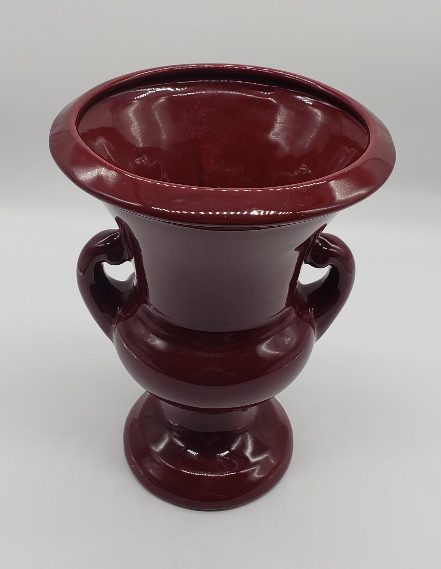 Haeger Pottery Trophy Style Vase Maroon