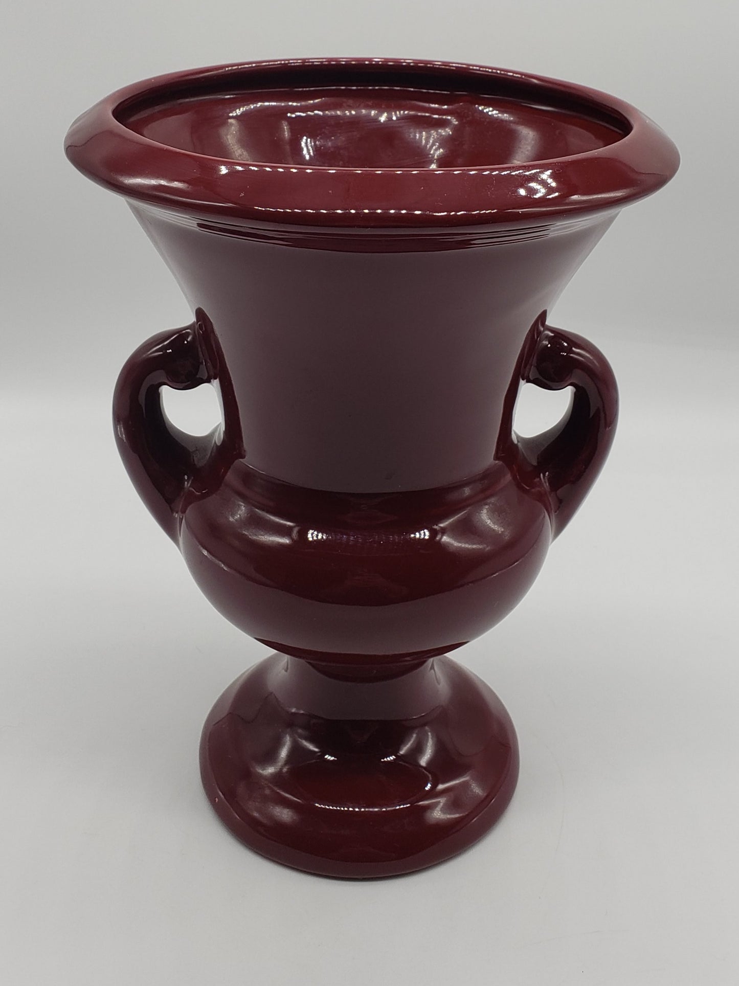 Haeger Pottery Trophy Style Vase Maroon