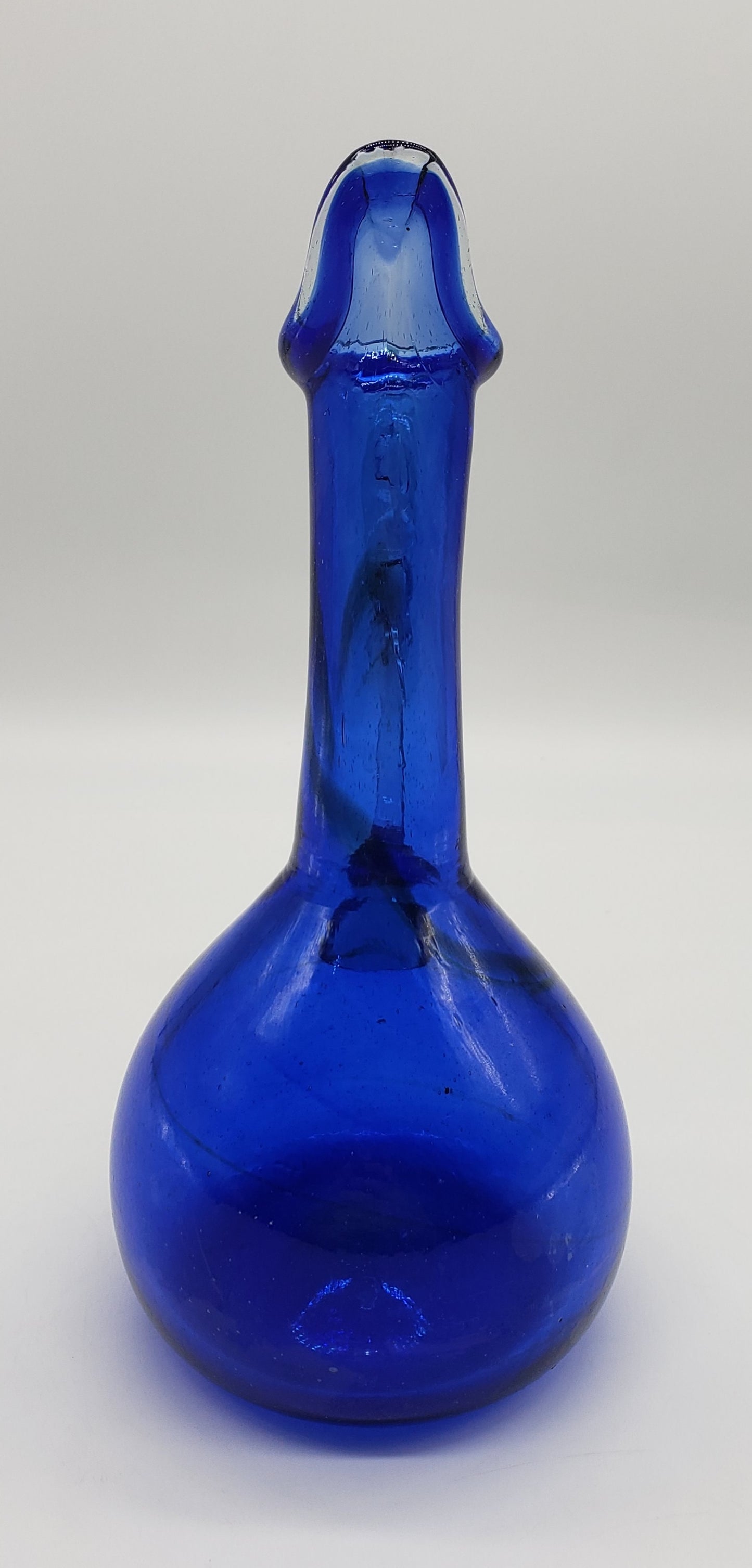 Cobalt Blown Glass Cruet Condiment Pitcher