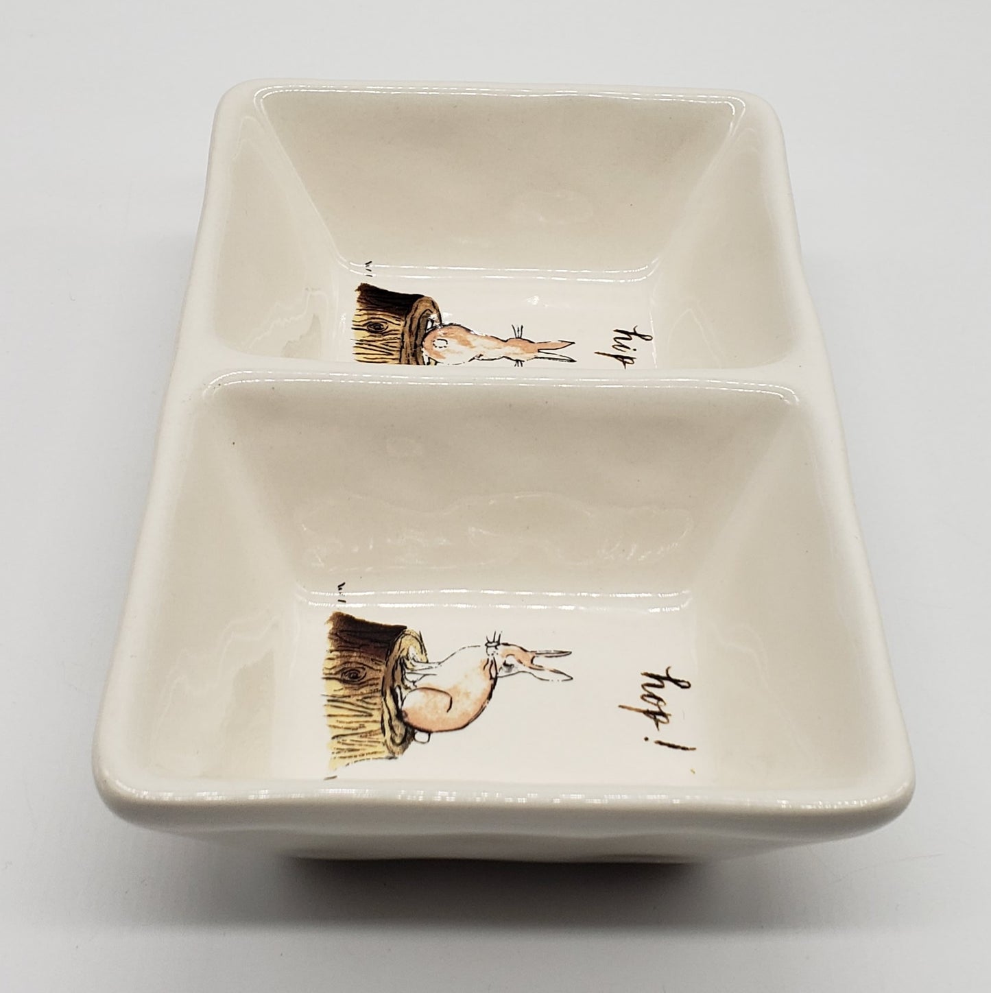 Rae Dunn Hip Hop Bunny Two Sides Tray/Dish