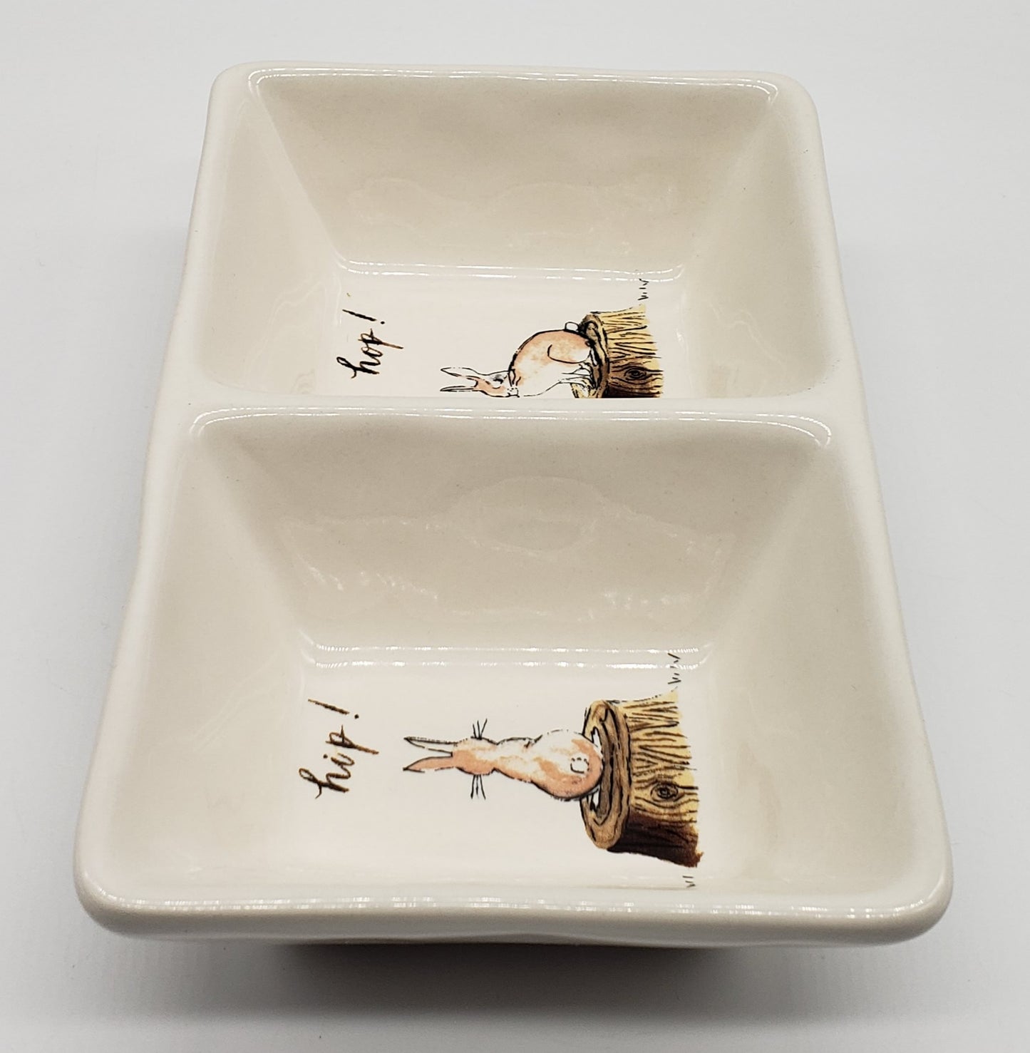 Rae Dunn Hip Hop Bunny Two Sides Tray/Dish
