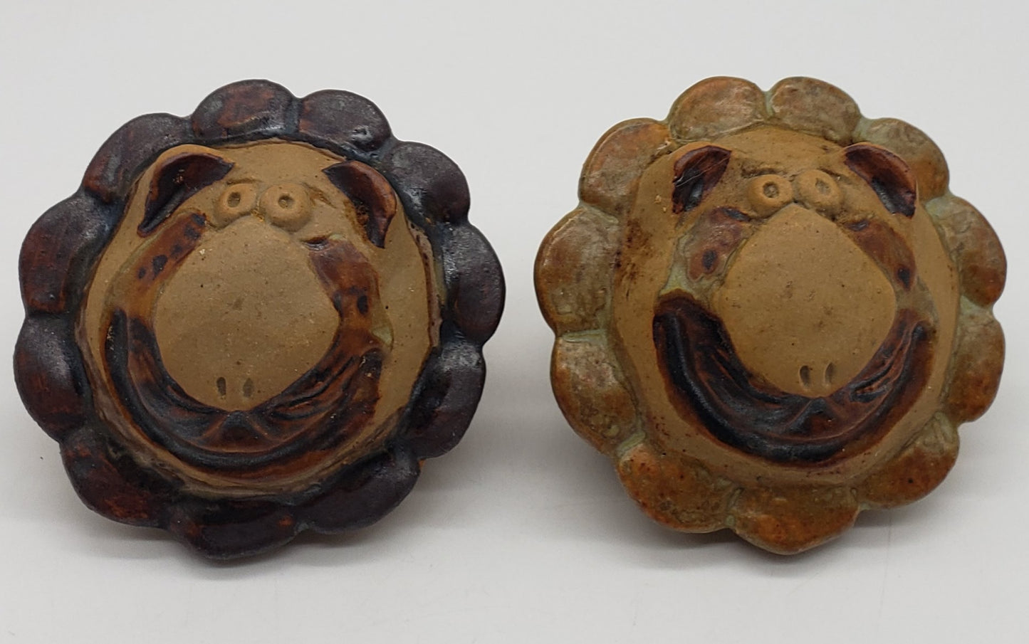 Fitz and Floyd Salt &Pepper Shakers Lion Face Stoneware/Clay Vintage Table ware