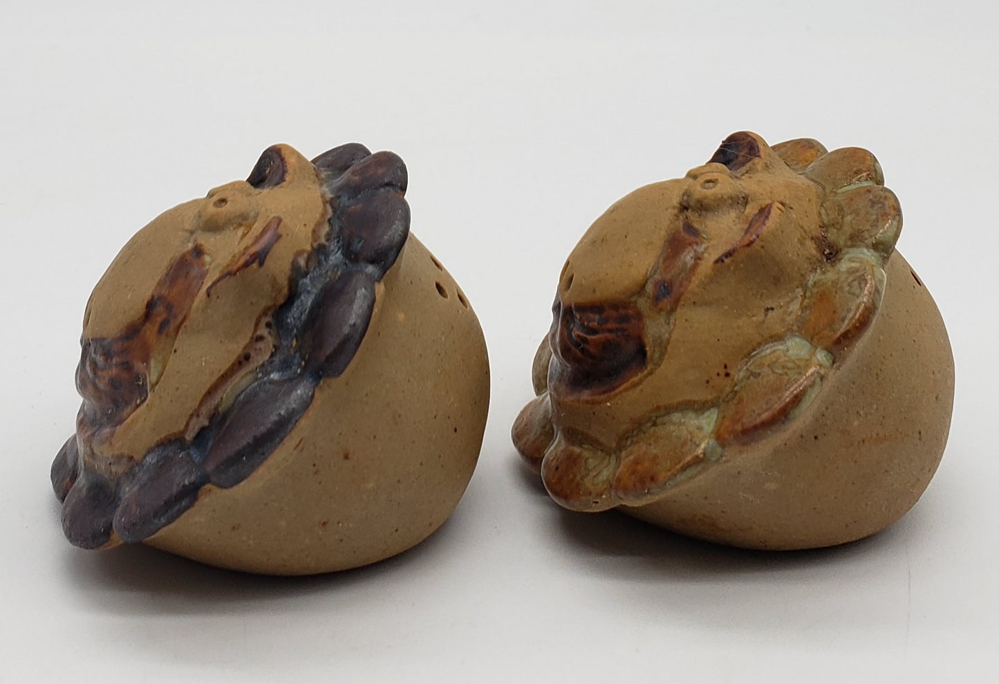 Fitz and Floyd Salt &Pepper Shakers Lion Face Stoneware/Clay Vintage Table ware