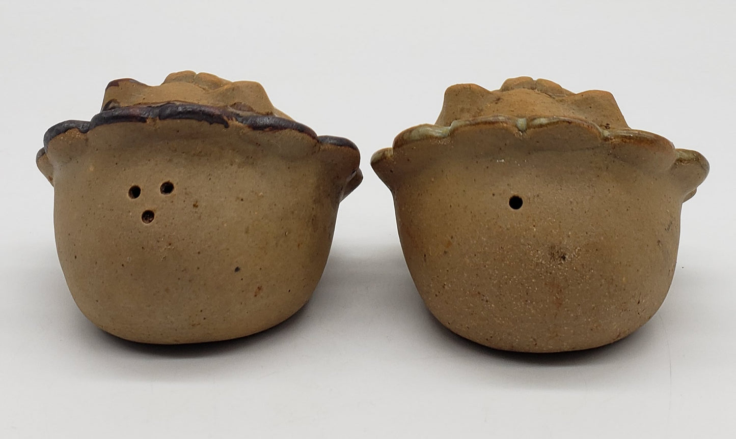 Fitz and Floyd Salt &Pepper Shakers Lion Face Stoneware/Clay Vintage Table ware