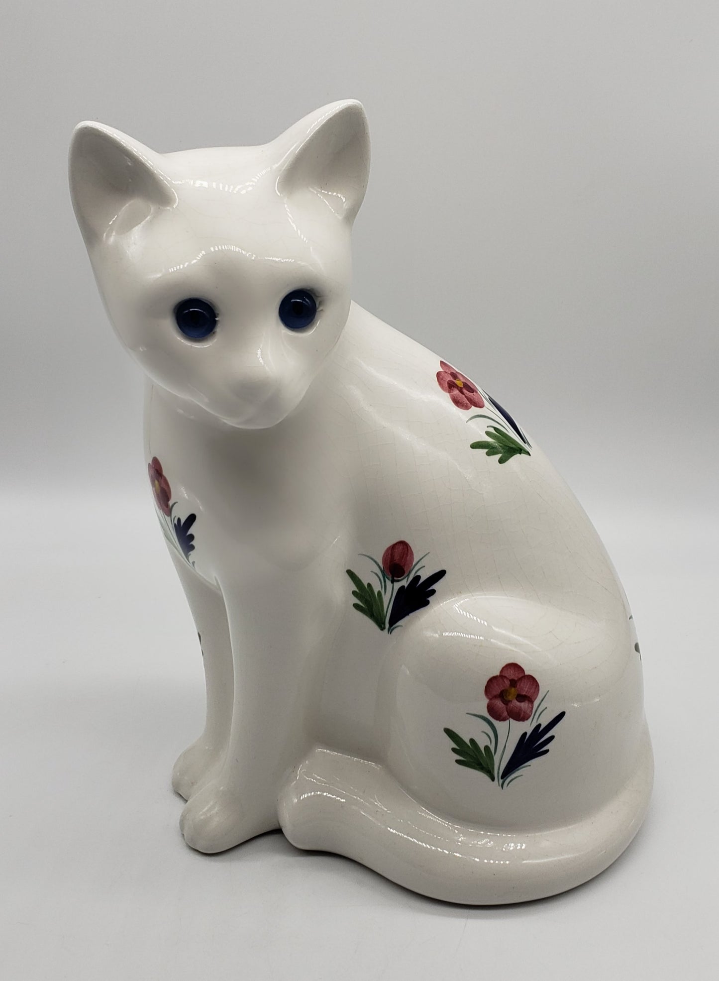 Elpa Alcobaca Portugal Vintage Cat with Flowers,