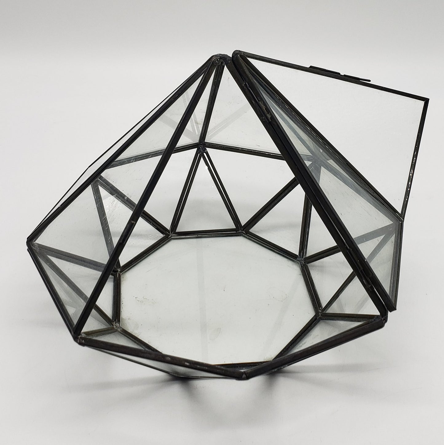 Geometric diamond terrarium plant holder