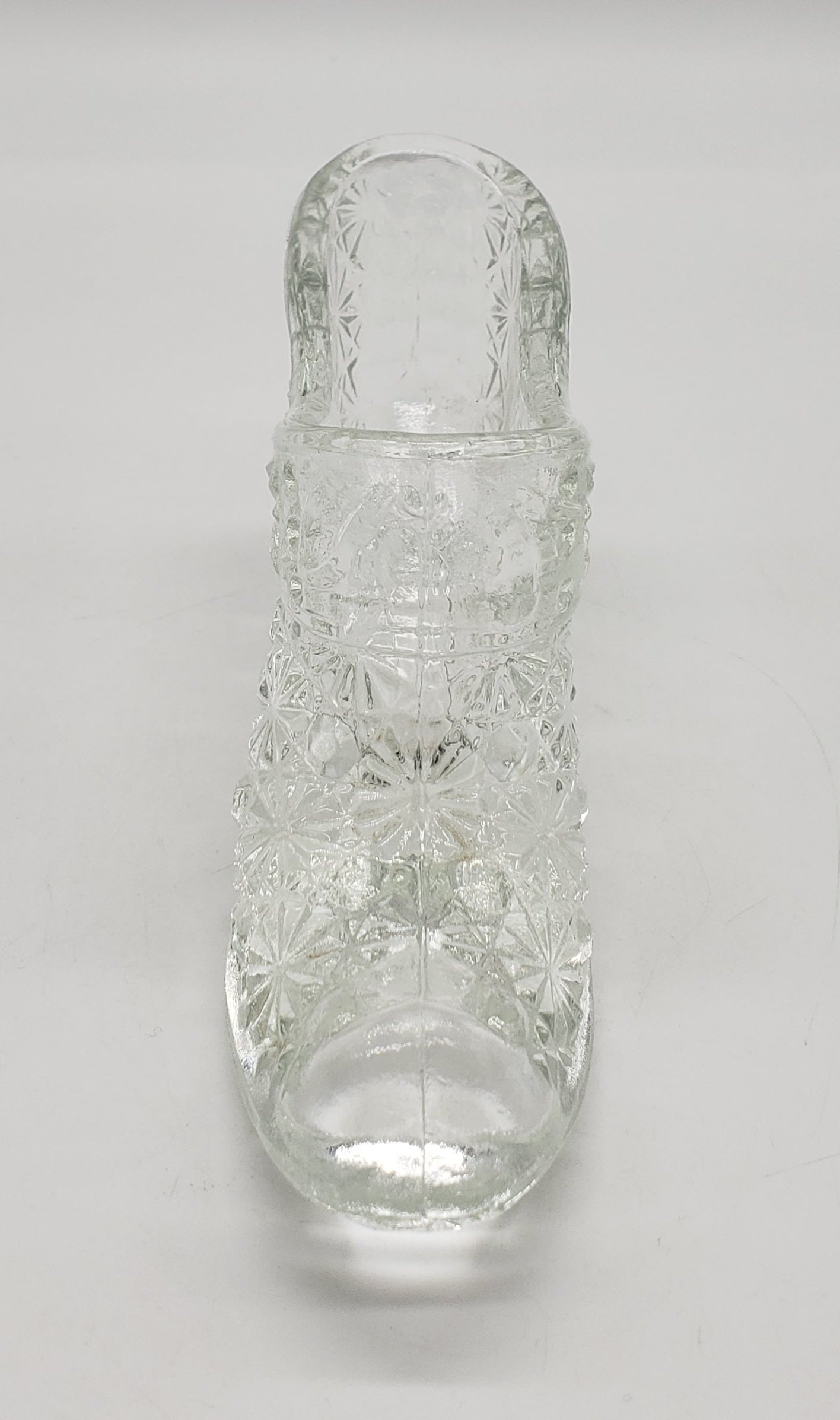 Fenton Clear Button & Daisy Glass Shoe