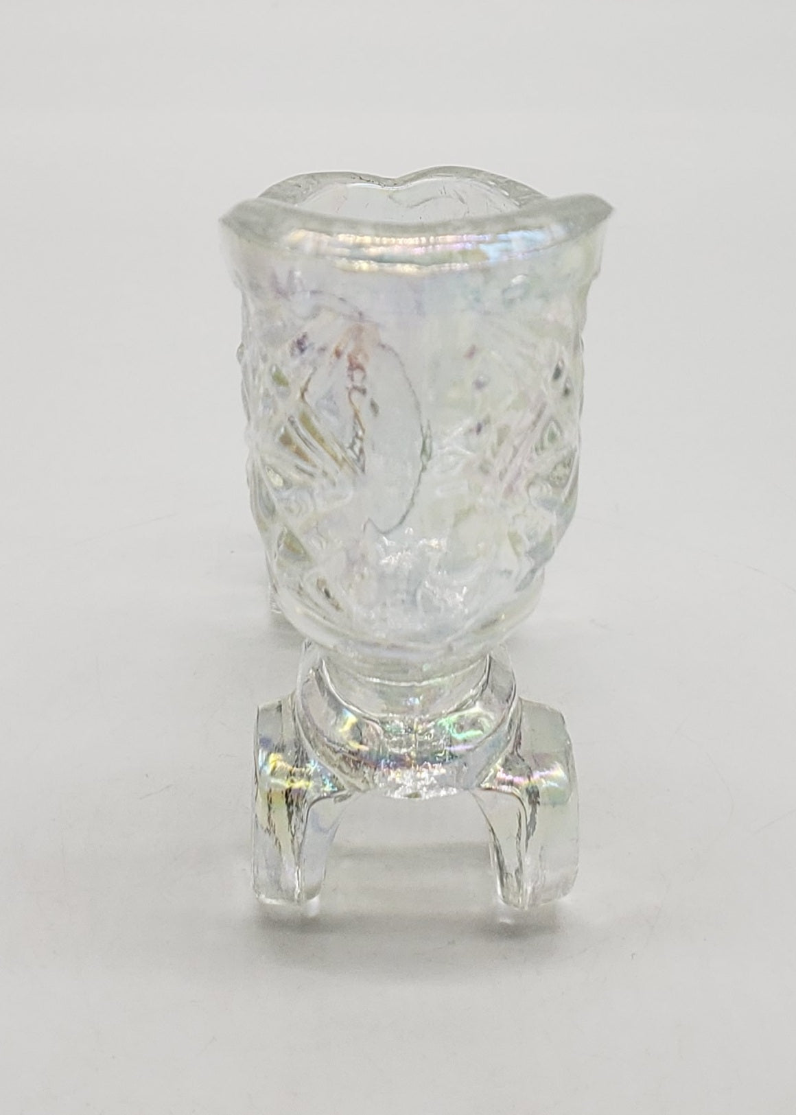LE Smith Daisy & Button Roller Skate Iridescent Glass