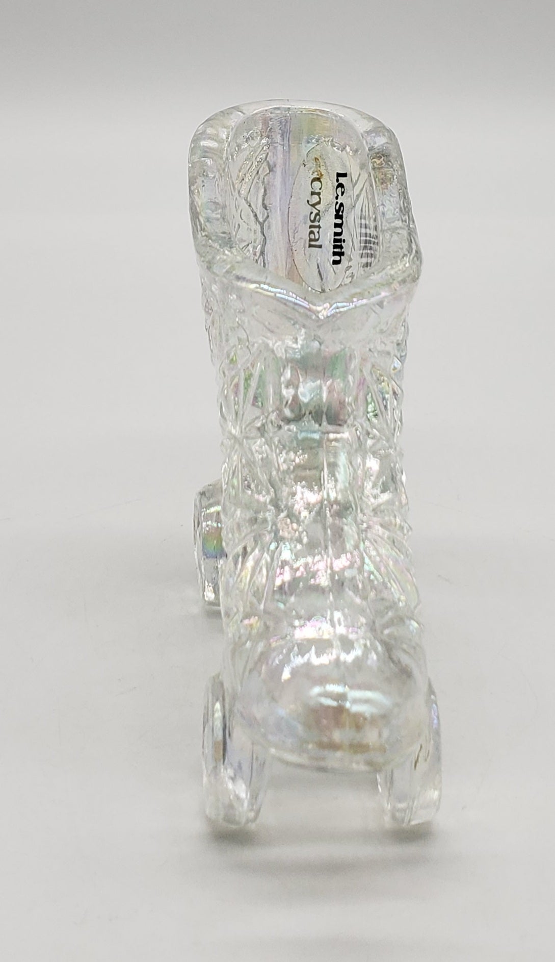 LE Smith Daisy & Button Roller Skate Iridescent Glass