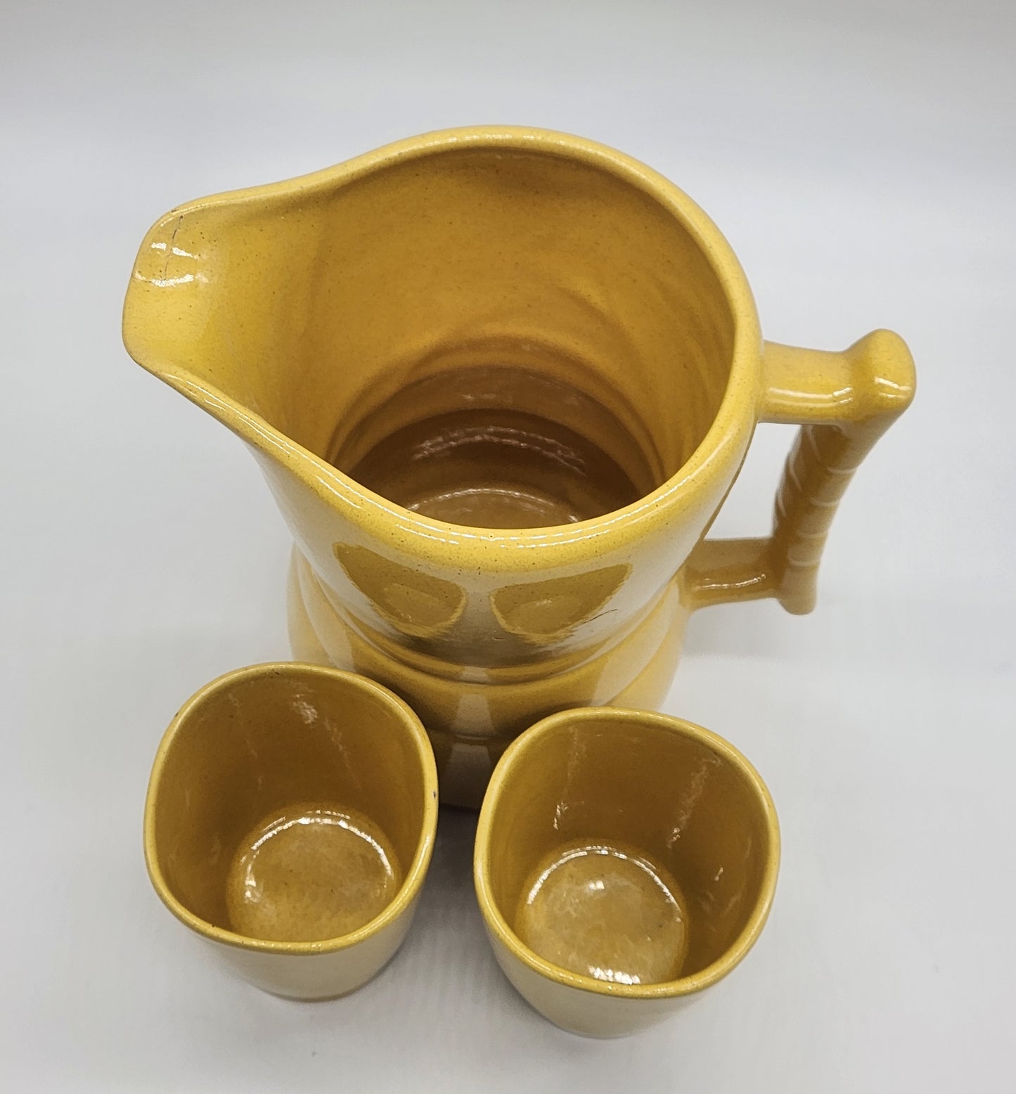 Frankoma Pottery 5LC Yellow Pair of Tumblers / Beverage Glass