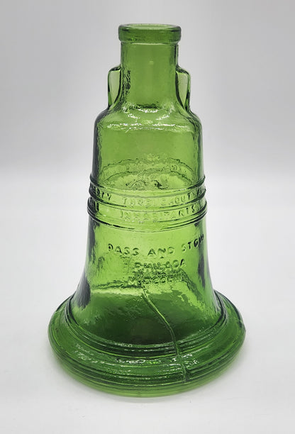 Vintage Green Wheaton Glass Liberty Bell Bottle