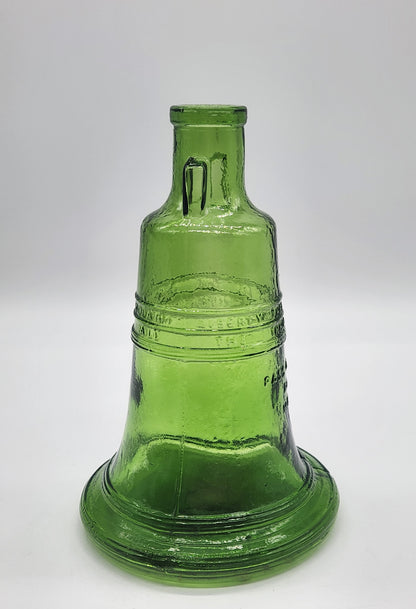 Vintage Green Wheaton Glass Liberty Bell Bottle