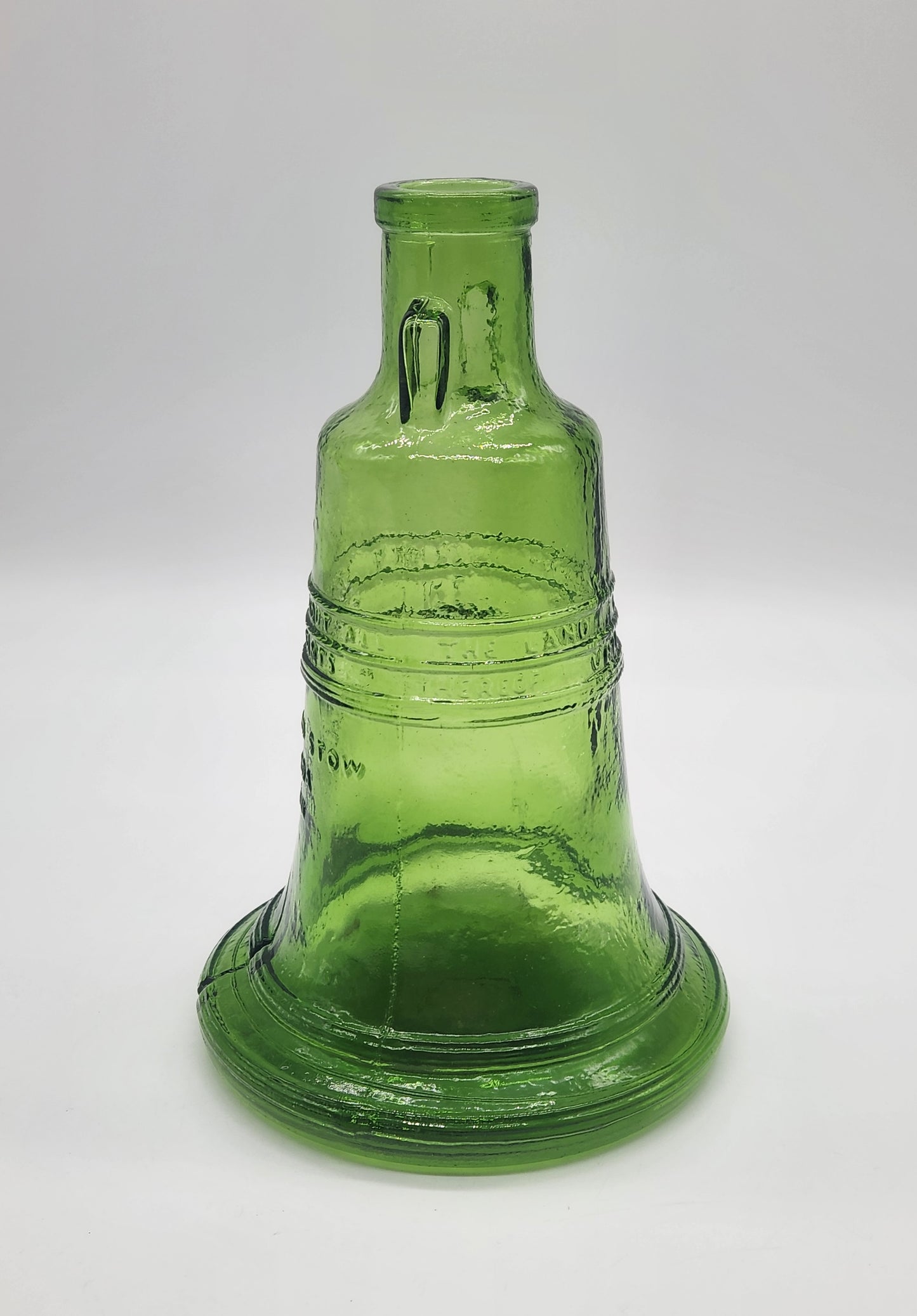 Vintage Green Wheaton Glass Liberty Bell Bottle