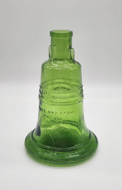 Vintage Green Wheaton Glass Liberty Bell Bottle