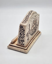 Load image into Gallery viewer, Vintage Scrimshaw Clipper Ship Resin Business Card Holder
