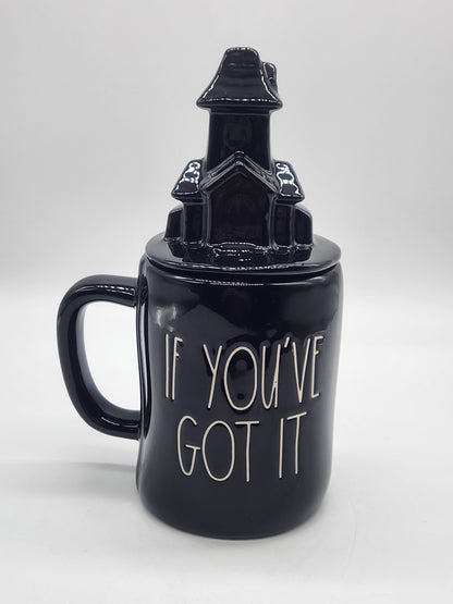 Rae Dunn “If You’ve Got it Haunt It” Figural Mug with Topper