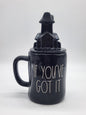 Rae Dunn “If You’ve Got it Haunt It” Figural Mug with Topper