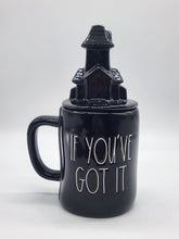Load image into Gallery viewer, Rae Dunn “If You’ve Got it Haunt It” Figural Mug with Topper
