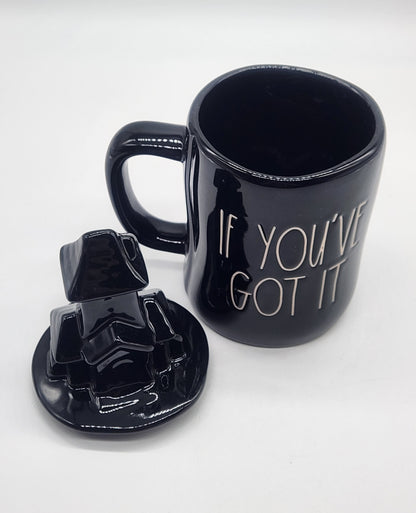 Rae Dunn “If You’ve Got it Haunt It” Figural Mug with Topper