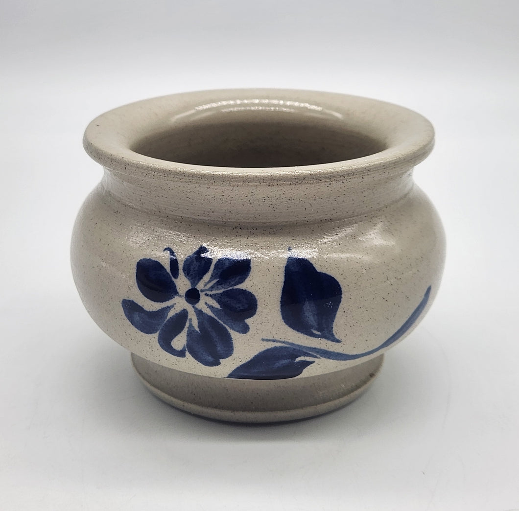Salt Glaze Cobalt Blue Floral Williamsburg Pottery