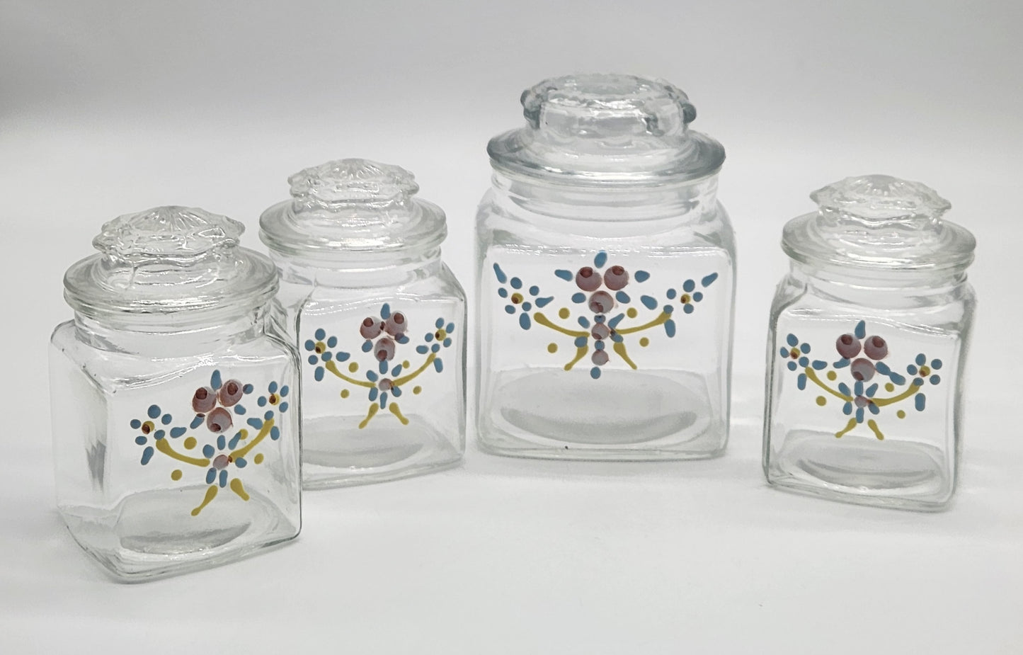 Glass Canister set of 4 w/ Lids