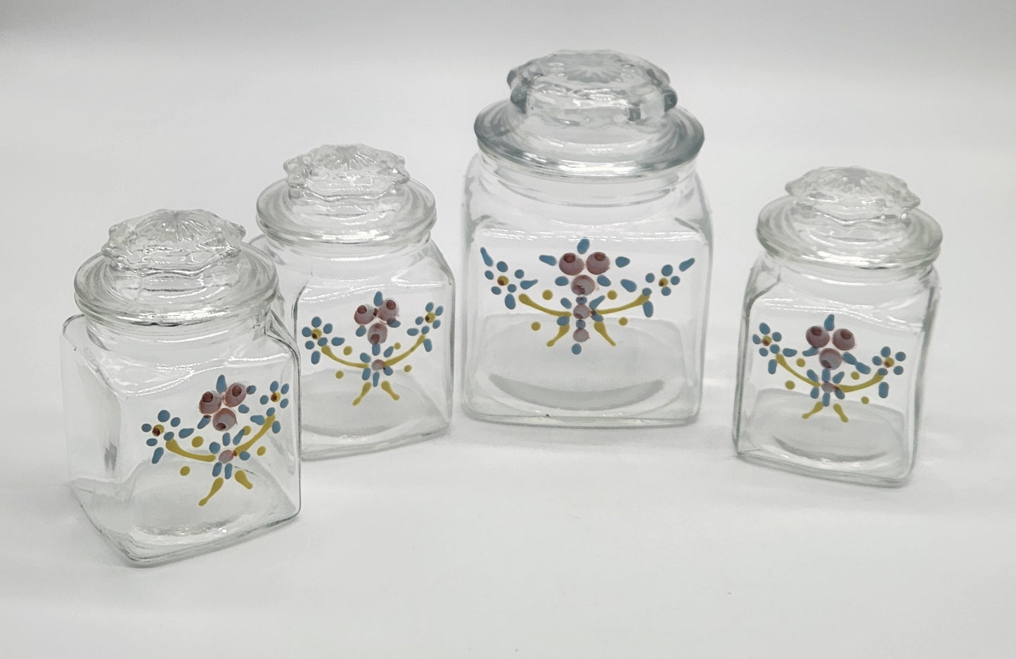 Glass Canister set of 4 w/ Lids